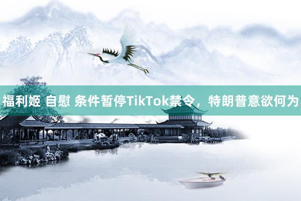 福利姬 自慰 条件暂停TikTok禁令，特朗普意欲何为