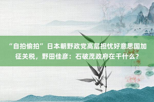 “自拍偷拍” 日本朝野政党高层担忧好意思国加征关税，野田佳彦：石破茂政府在干什么？