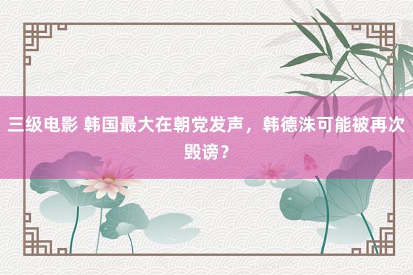 三级电影 韩国最大在朝党发声，韩德洙可能被再次毁谤？