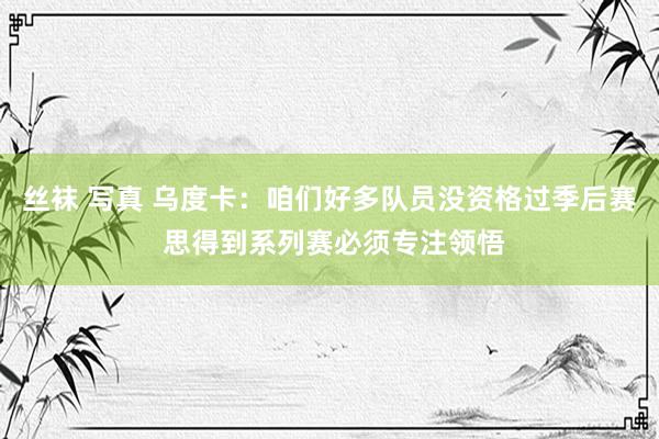 丝袜 写真 乌度卡：咱们好多队员没资格过季后赛 思得到系列赛必须专注领悟