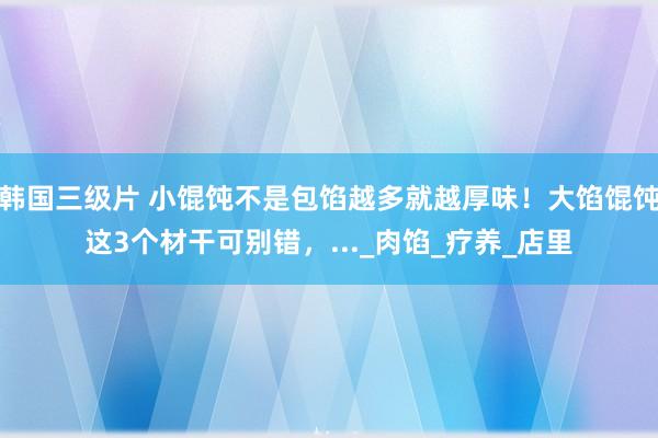 韩国三级片 小馄饨不是包馅越多就越厚味！大馅馄饨这3个材干可别错，..._肉馅_疗养_店里