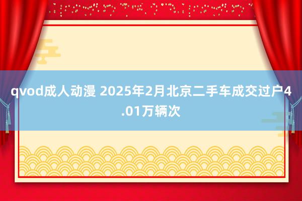 qvod成人动漫 2025年2月北京二手车成交过户4.01万辆次