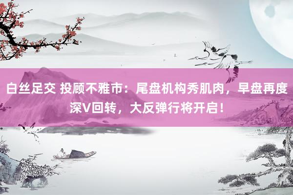 白丝足交 投顾不雅市：尾盘机构秀肌肉，早盘再度深V回转，大反弹行将开启！