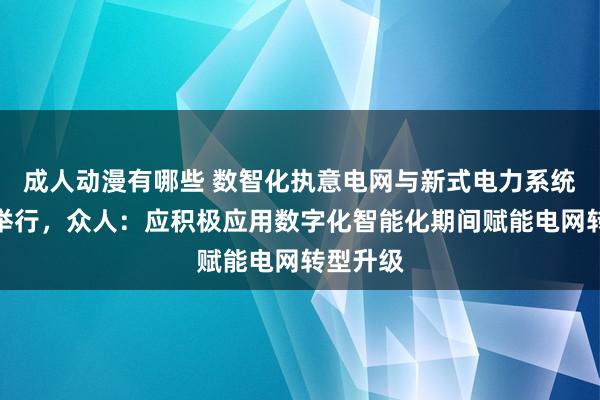 成人动漫有哪些 数智化执意电网与新式电力系统考虑会举行，众人：应积极应用数字化智能化期间赋能电网转型升级