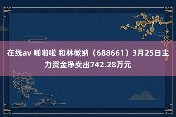 在线av 啪啪啦 和林微纳（688661）3月25日主力资金净卖出742.28万元