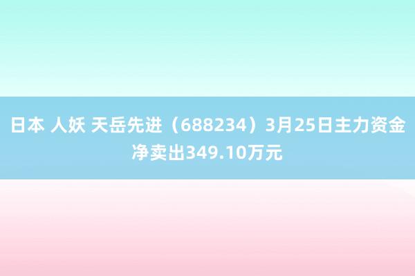 日本 人妖 天岳先进（688234）3月25日主力资金净卖出349.10万元