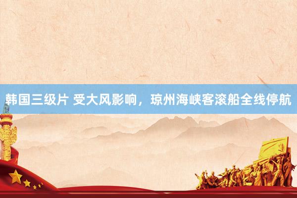 韩国三级片 受大风影响，琼州海峡客滚船全线停航