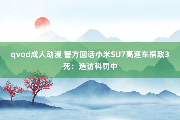qvod成人动漫 警方回话小米SU7高速车祸致3死：造访科罚中