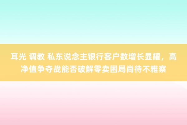 耳光 调教 私东说念主银行客户数增长显耀，高净值争夺战能否破解零卖困局尚待不雅察