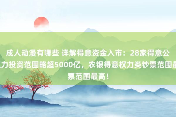 成人动漫有哪些 详解得意资金入市：28家得意公司权力投资范围略超5000亿，农银得意权力类钞票范围最高！