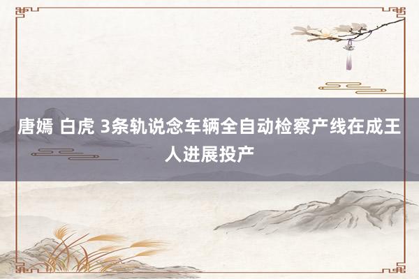唐嫣 白虎 3条轨说念车辆全自动检察产线在成王人进展投产
