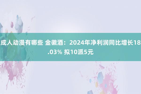 成人动漫有哪些 金徽酒：2024年净利润同比增长18.03% 拟10派5元