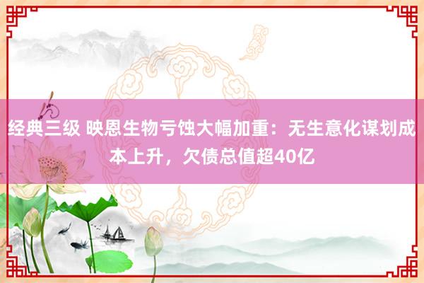 经典三级 映恩生物亏蚀大幅加重：无生意化谋划成本上升，欠债总值超40亿