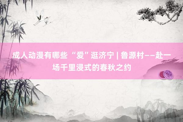 成人动漫有哪些 “爱”逛济宁 | 鲁源村——赴一场千里浸式的春秋之约