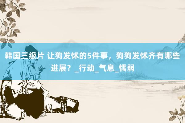 韩国三级片 让狗发怵的5件事，狗狗发怵齐有哪些进展？_行动_气息_懦弱